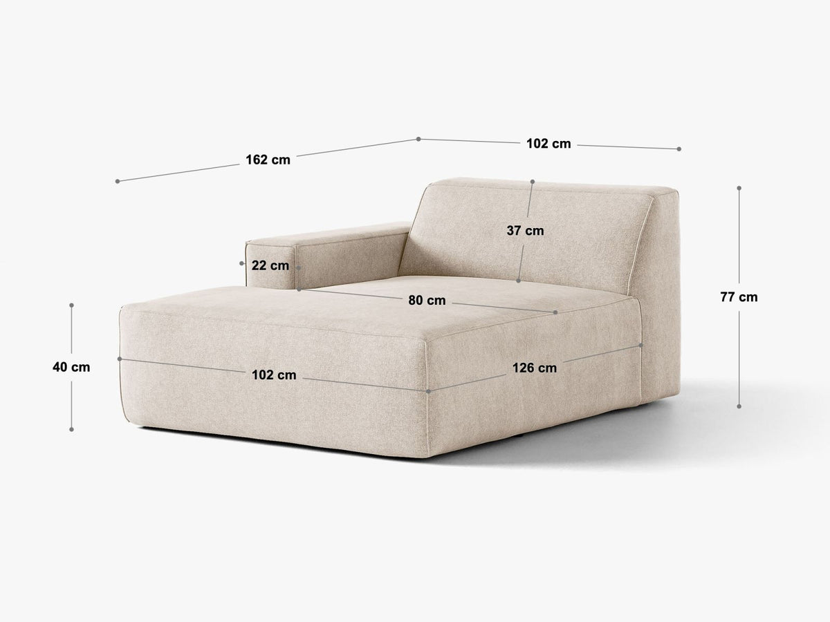 Chaise Longue Jodie, 1 Posto, 162x102x77