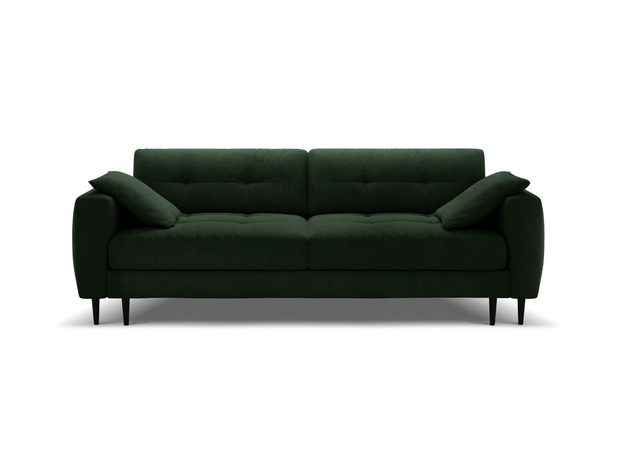 Divano Letto con Contenitore in Velluto, "Bemy", 3 Posti, 242x110x92 - Verde Bottiglia