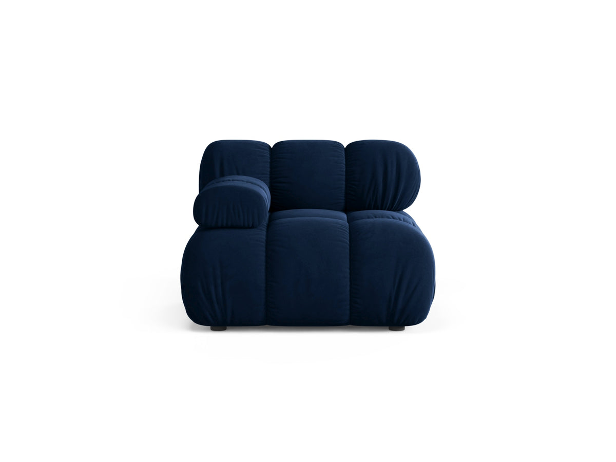 Modulo Sinistro in Velluto, "Bellis", 1 Posto, 94x94x70 - Blu Royal