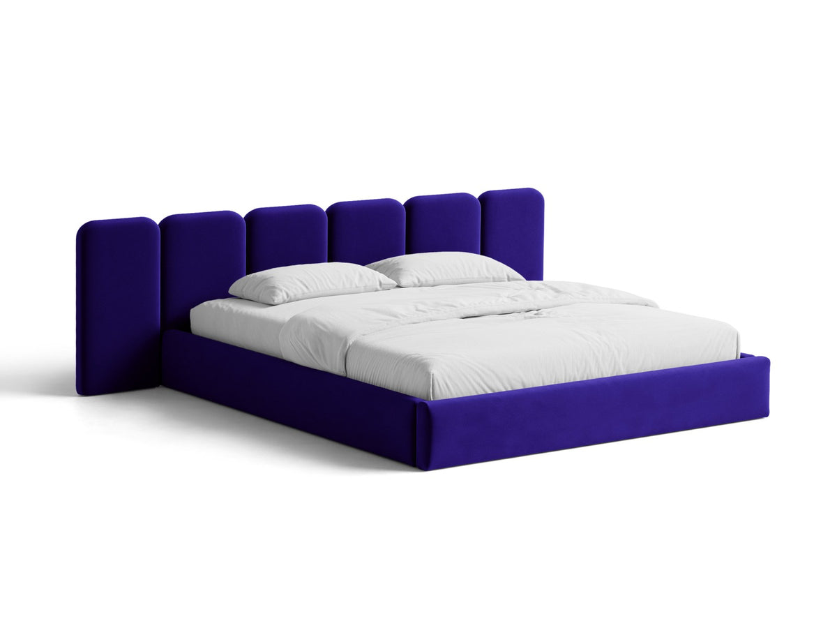 Letto Contenitore con Testata Saga Maxi - Blu Cobalto 160x200