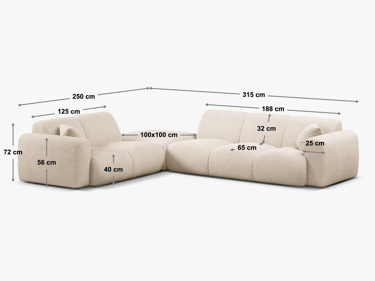 Divano Angolare Molino, 6 Posti, 250x315x72