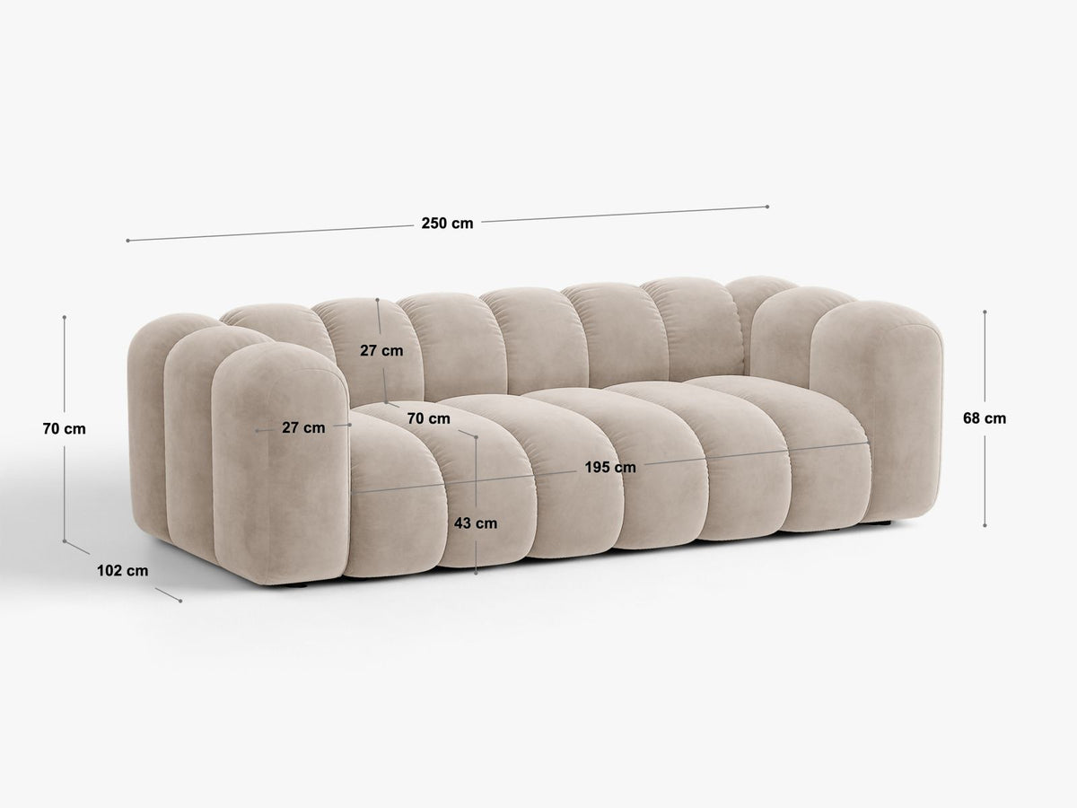 Divano Letto con Contenitore Lupine, 3 Posti, 102x250x70