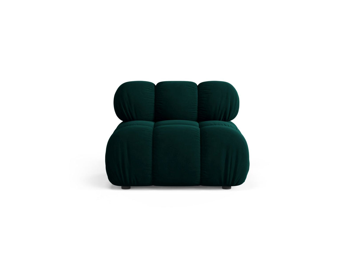 Modulo senza Braccioli in Velluto, "Bellis", 1 Posto, 94x94x70 - Petrolioio Profondo