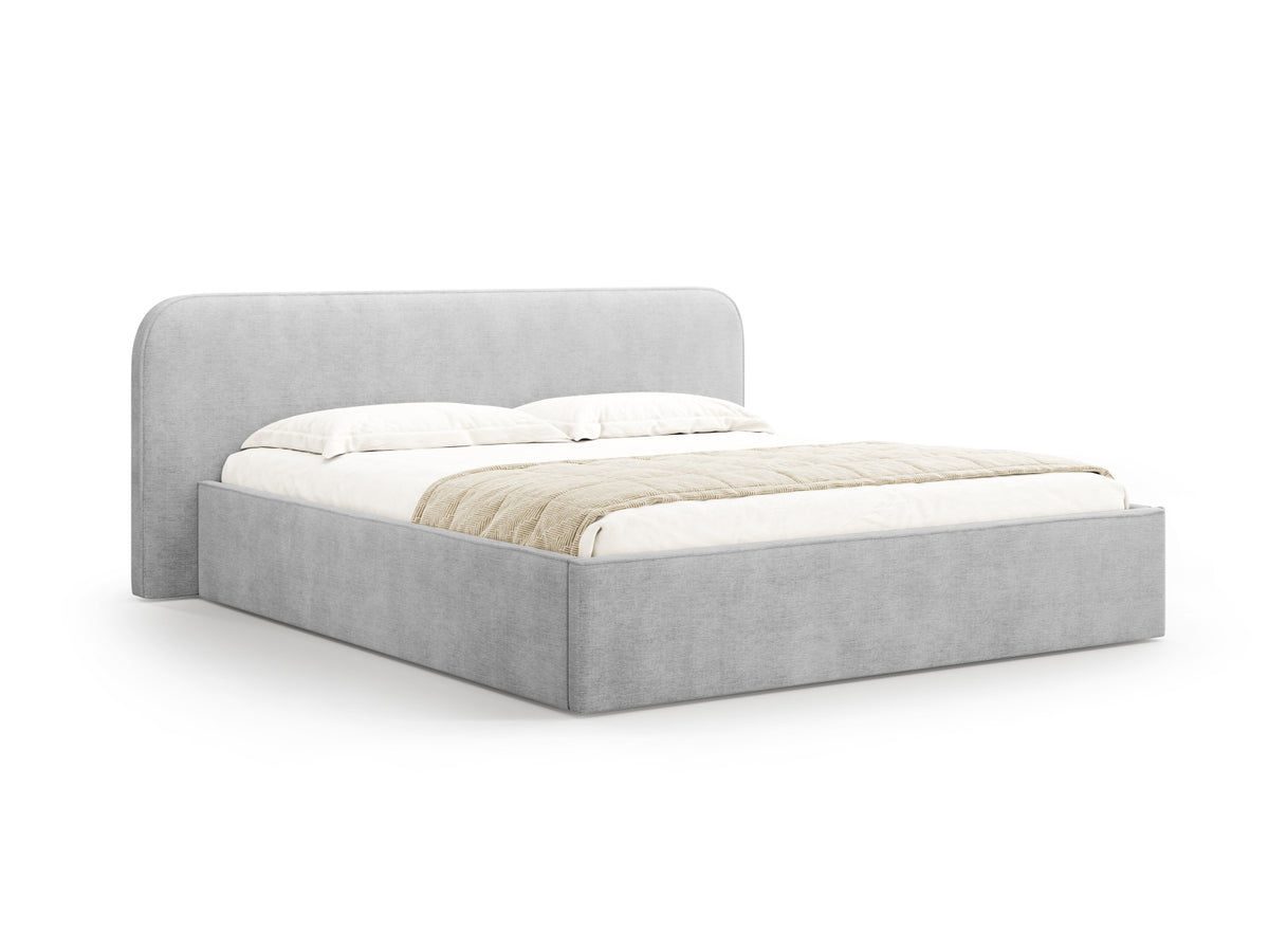 Letto Contenitore con Testata Elizabeth - Grigio Chiaro 180x200