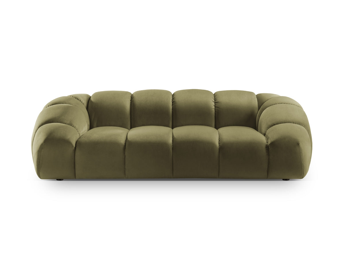 Divano in Velluto, "Diana", 3 Posti, 234x114x72 - Verde