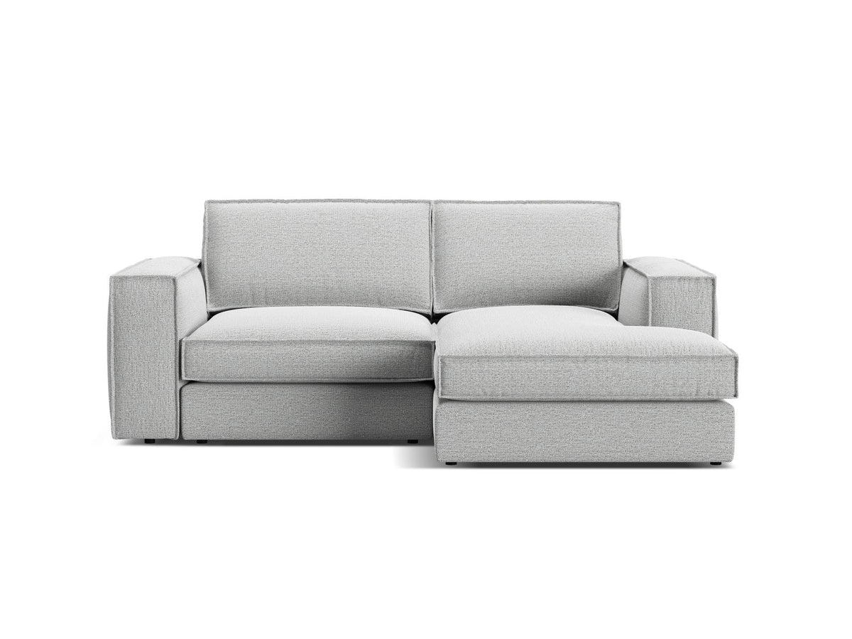 Divano Angolare Modulare Destro, "Pola", 2 Posti, 226x158x88 - Grigio Chiaro