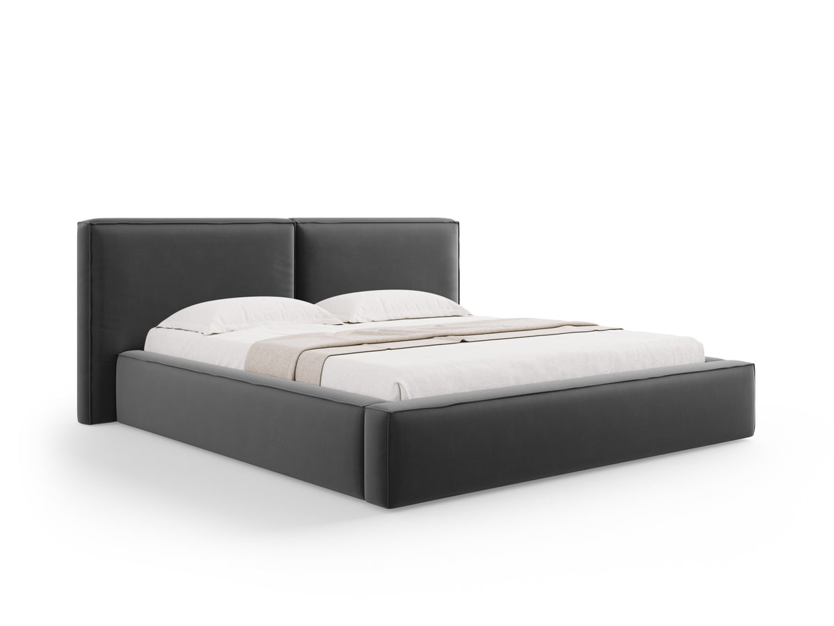Letto Contenitore con Testata Doppia Jodie - Grigio 180x200