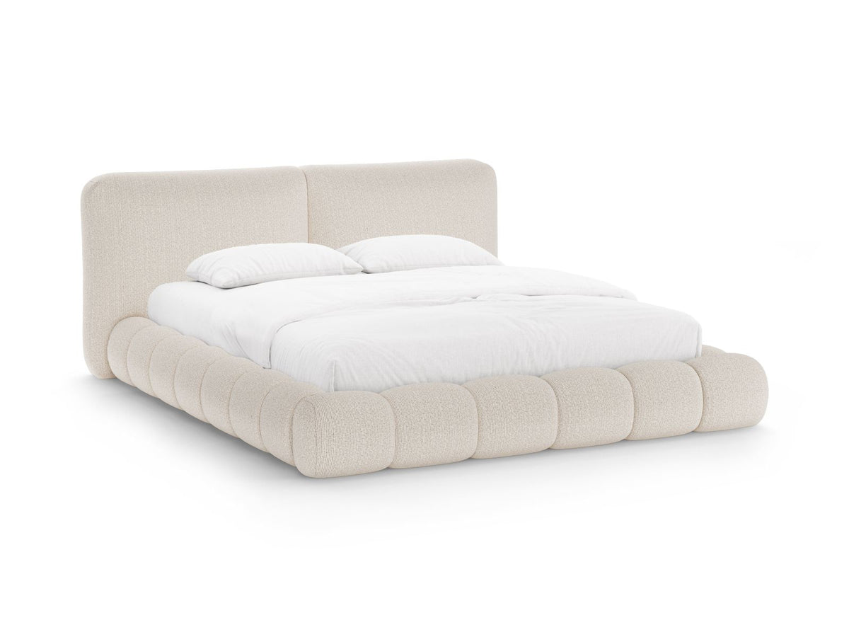 Letto con Contenitore e Testata, "Solange", 236x242x90 - Beige Chiaro