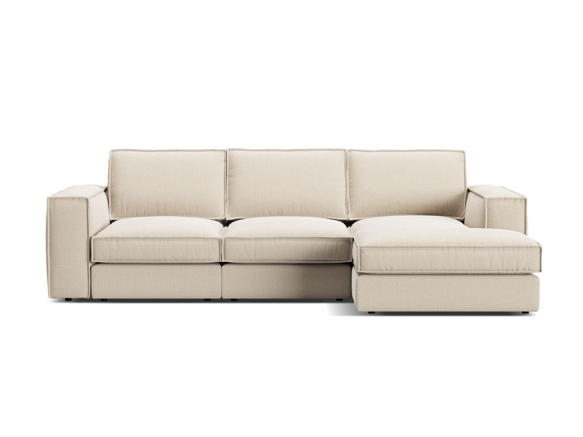Divano Angolare Modulare Destro, "Pola", 3 Posti, 284x158x88 - Beige