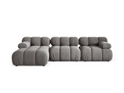 Divano Angolare Modulare Sinistro in Velluto, "Bellis", 4 Posti, 282x155x70 - Grigio Chiaro