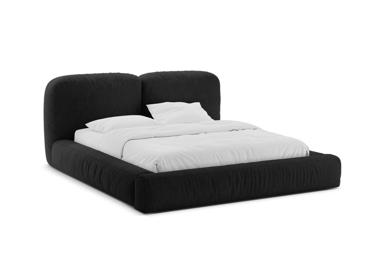 Letto con Contenitore e Testata, "Martina", 246x226x101 - Nero