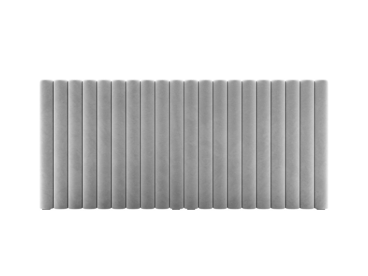 Testata in Velluto, "Mistero", 200x13x95 - Grigio Chiaro