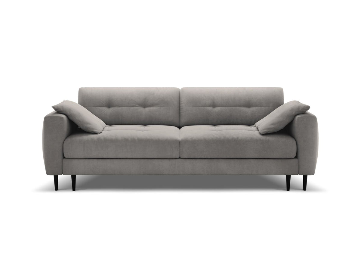 Divano Letto con Contenitore in Velluto, "Bemy", 3 Posti, 242x110x92 - Grigio