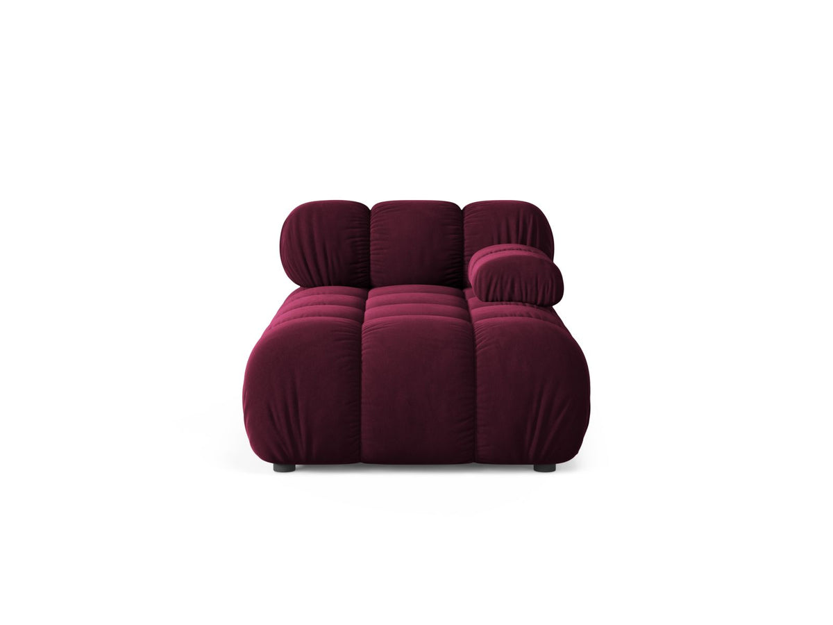Chaise Longue Destra in Velluto, "Bellis", 1 Posto, 155x94x70 - Borgogna