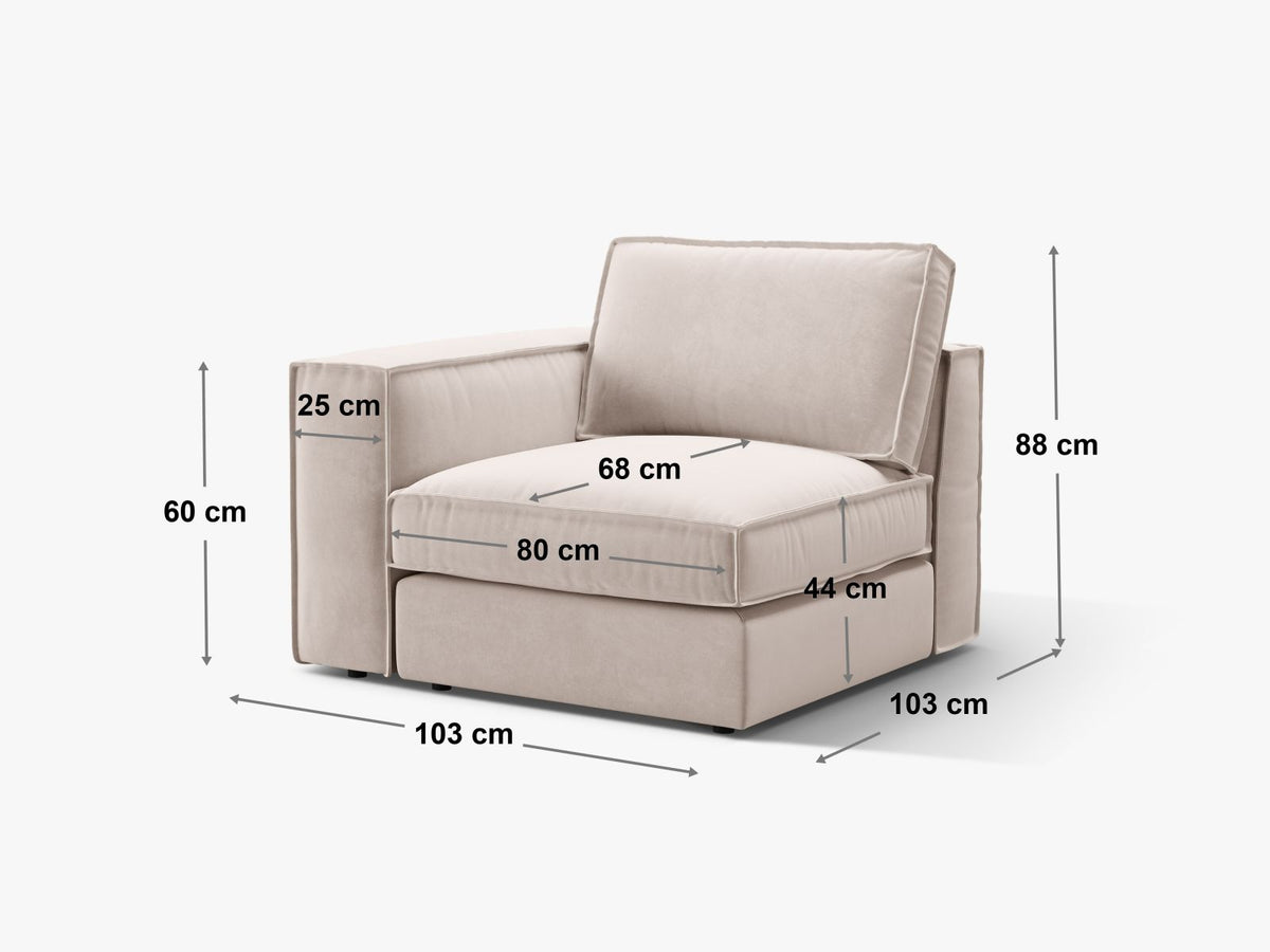 Modulo con Bracciolo Pola, 1 Posto, 103x103x88