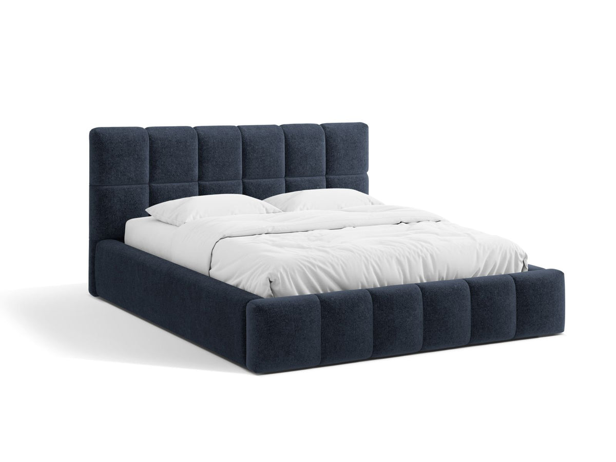 Letto Contenitore con Testata Bellis - Blu Navy 180x200