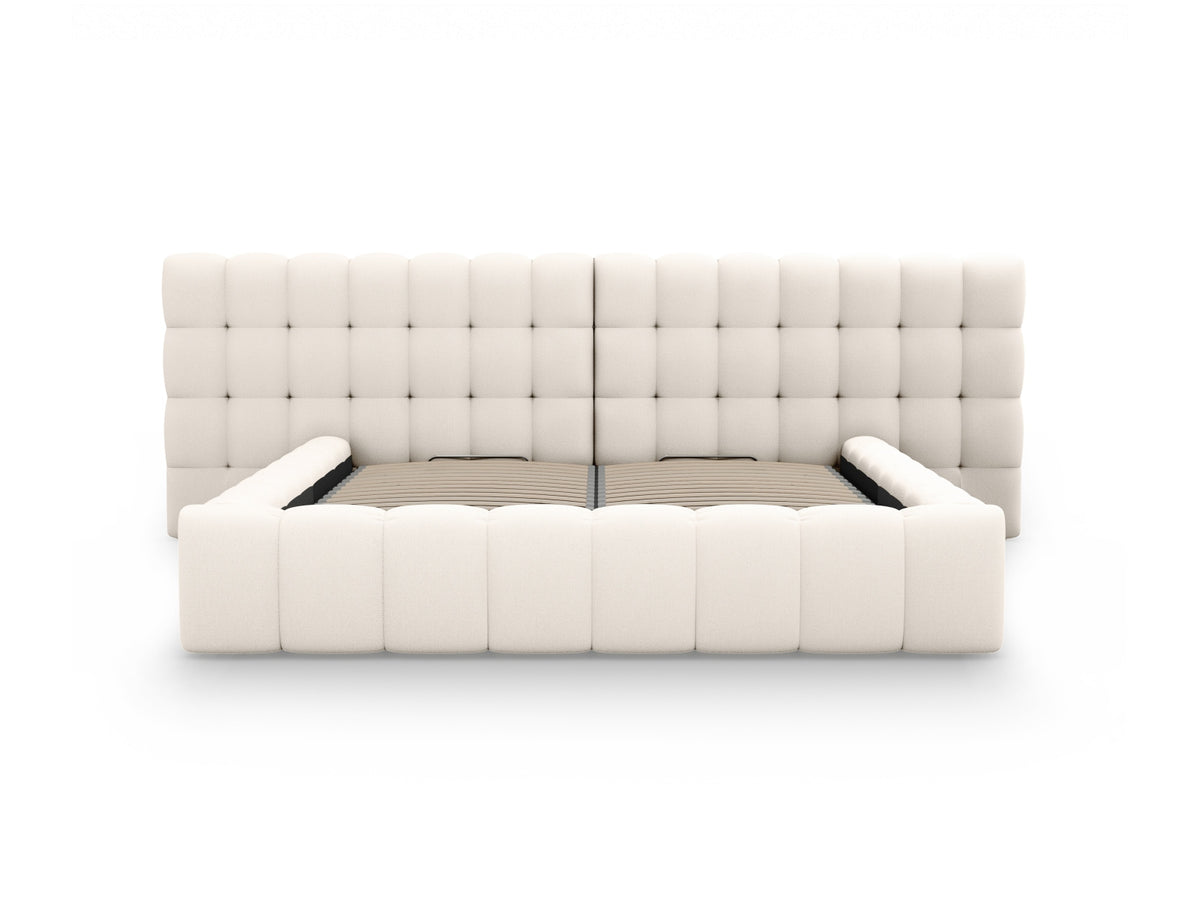 Letto contenitore con testiera doppia, "Mamaia", 230x200x100