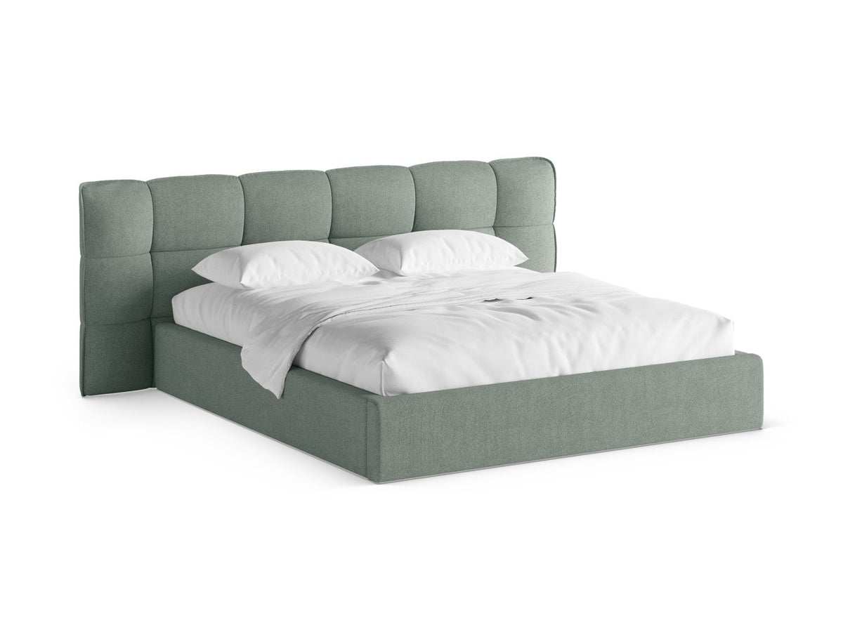Letto Contenitore con Testata Eric Gambe plastica nera - Menta 160x200