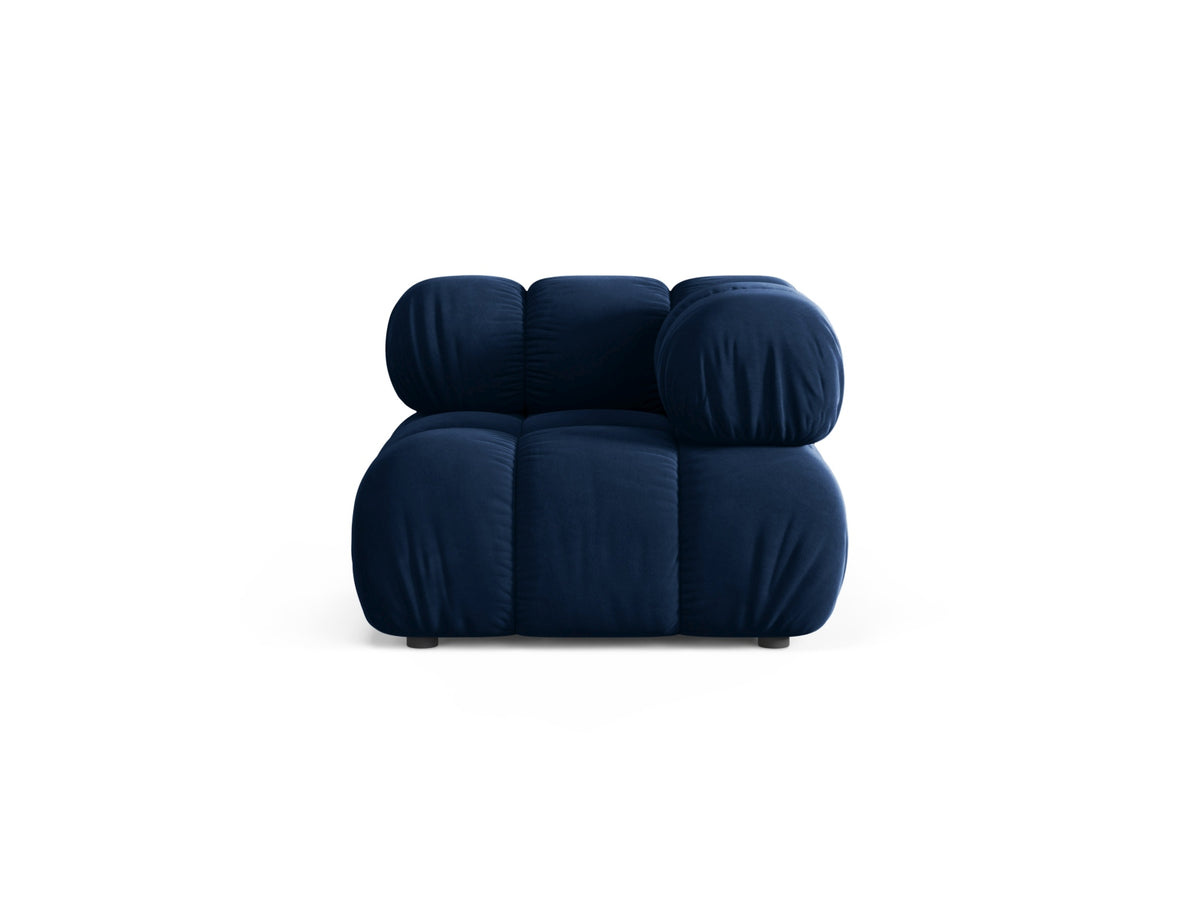 Modulo Angolare in Velluto, "Bellis", 1 Posto, 94x94x70 - Blu Royal