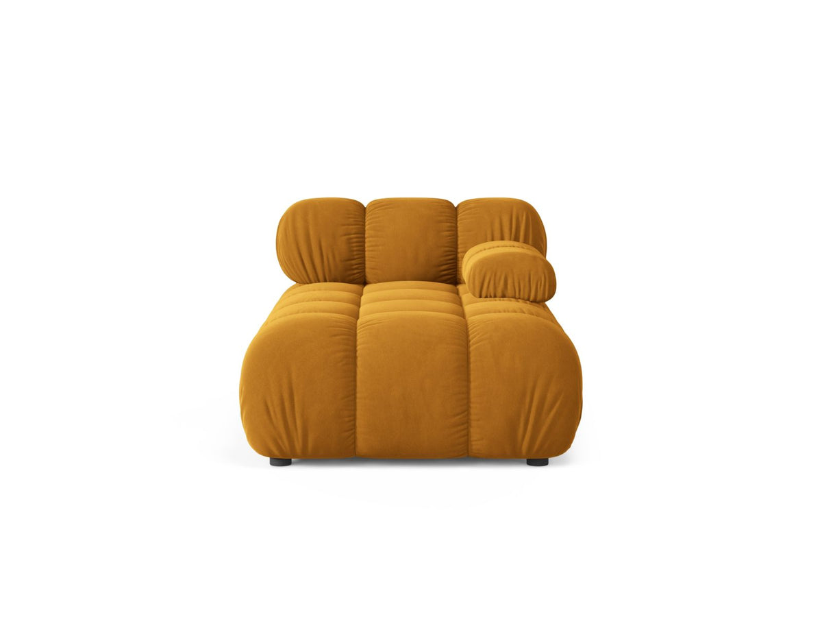 Chaise Longue Destra in Velluto, "Bellis", 1 Posto, 155x94x70 - Giallo
