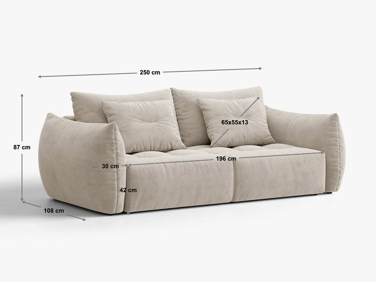 Divano Letto con Contenitore Bloom, 3 Posti, 108x250x87