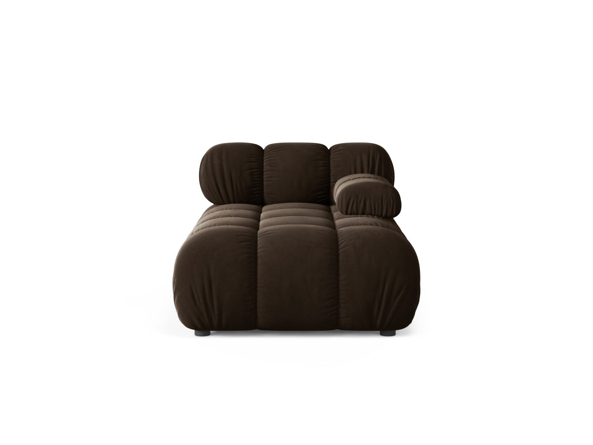 Chaise Longue Destra in Velluto, "Bellis", 1 Posto, 155x94x70 - Marrone Scuro