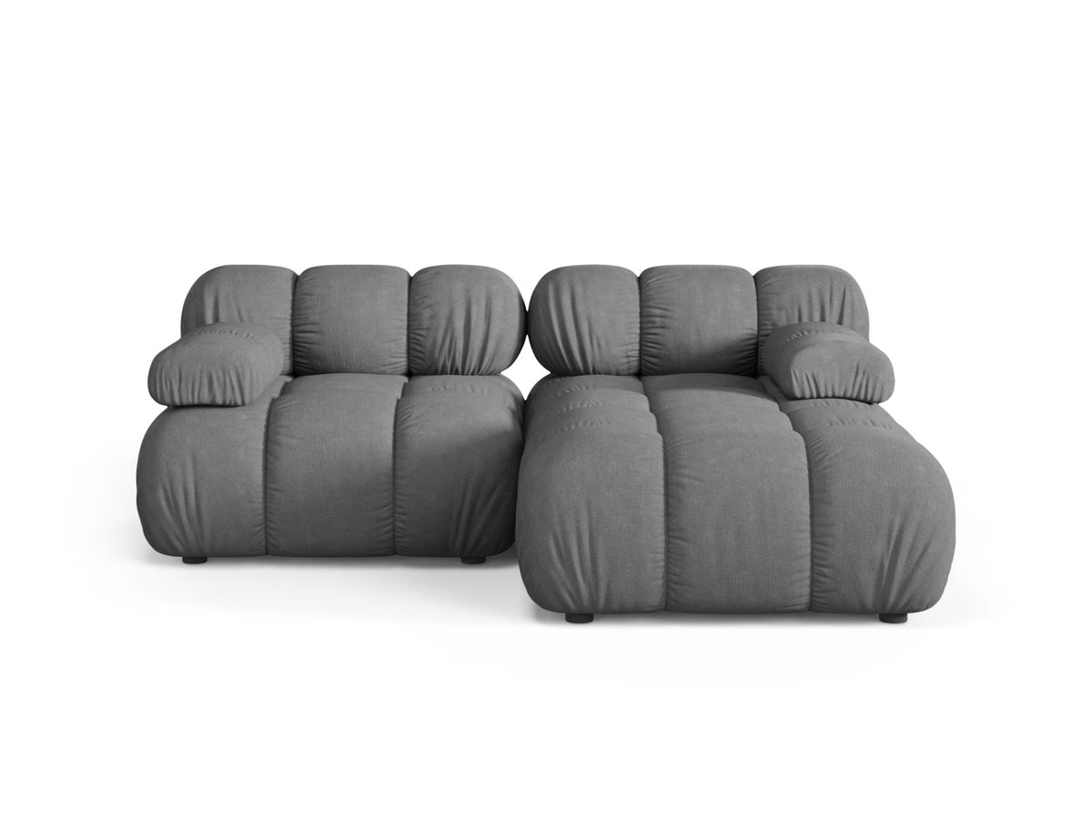 Divano Angolare Modulare Destro, "Bellis", 3 Posti, 188x155x70 - Grigio