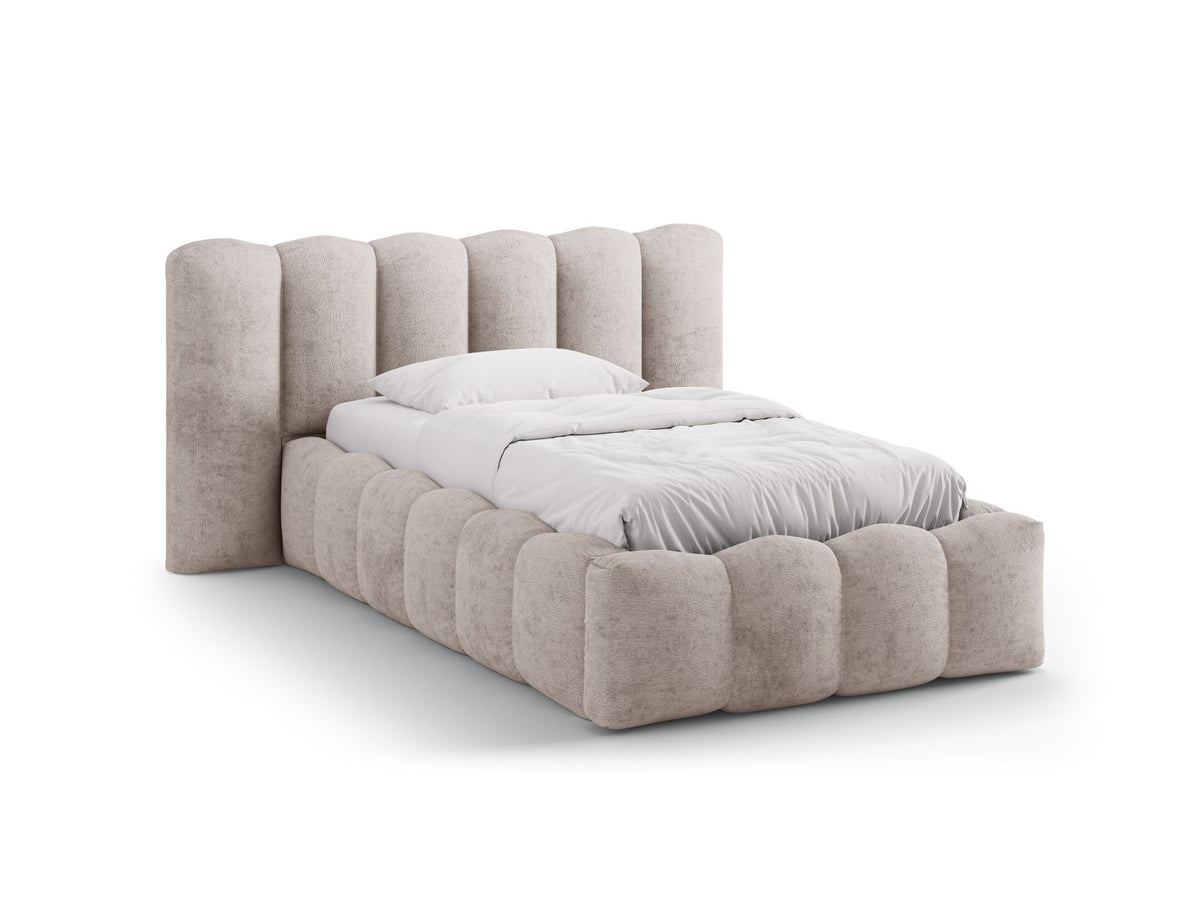 Letto con Contenitore e Testata, "Lupine", 226x174x95 - Beige