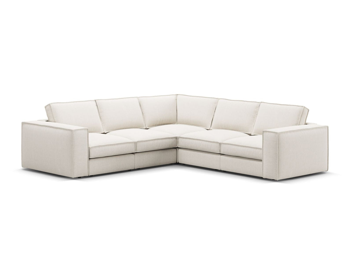 Divano Angolare Modulare Simmetrico, "Pola", 4 Posti, 284x284x88 - Bianco