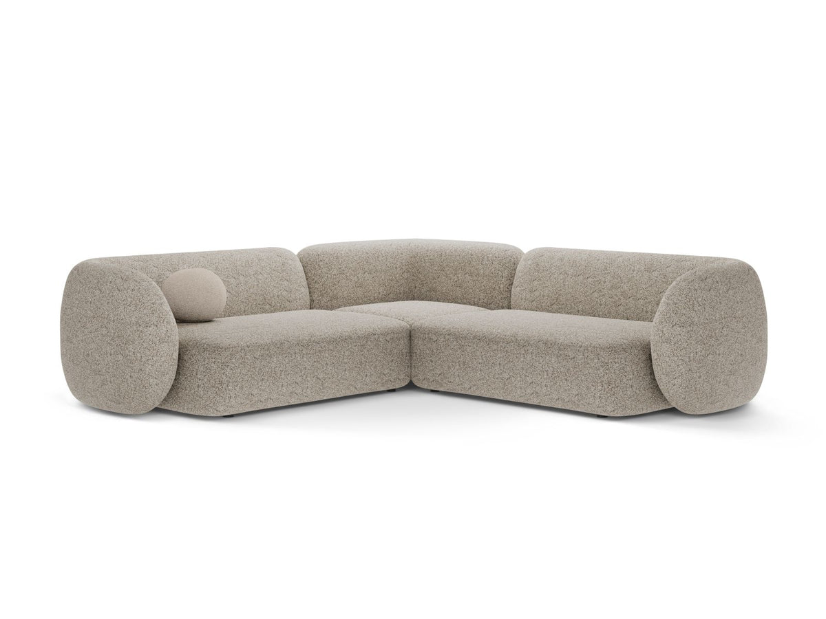 Divano Angolare Modulare Simmetrico, "Kate", 5 Posti, 252x252x76 - Beige Melange