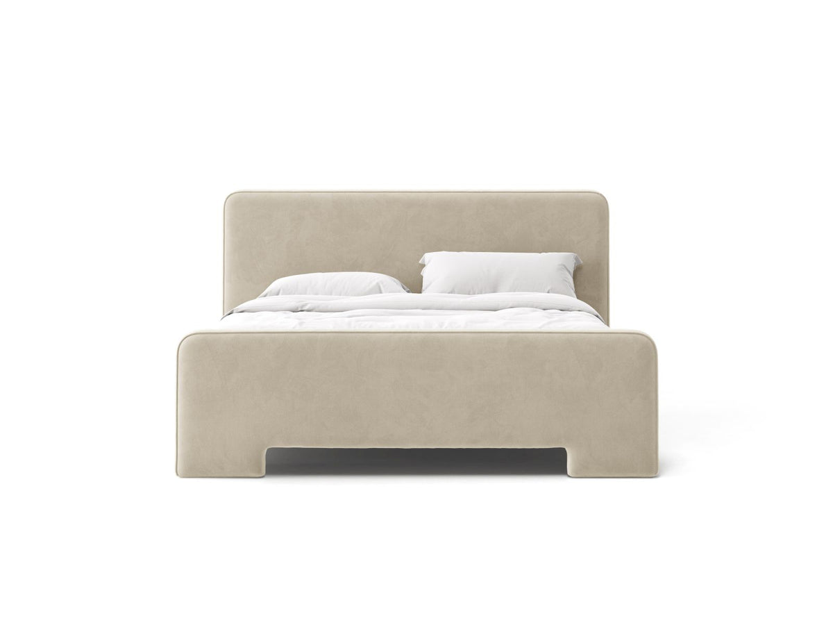 Letto con Testata Eda - Beige Chiaro 160x200