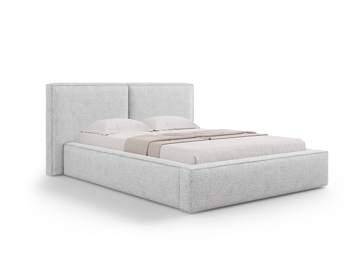 Letto Contenitore con Testata Doppia Jodie - Grigio Chiaro 160x200