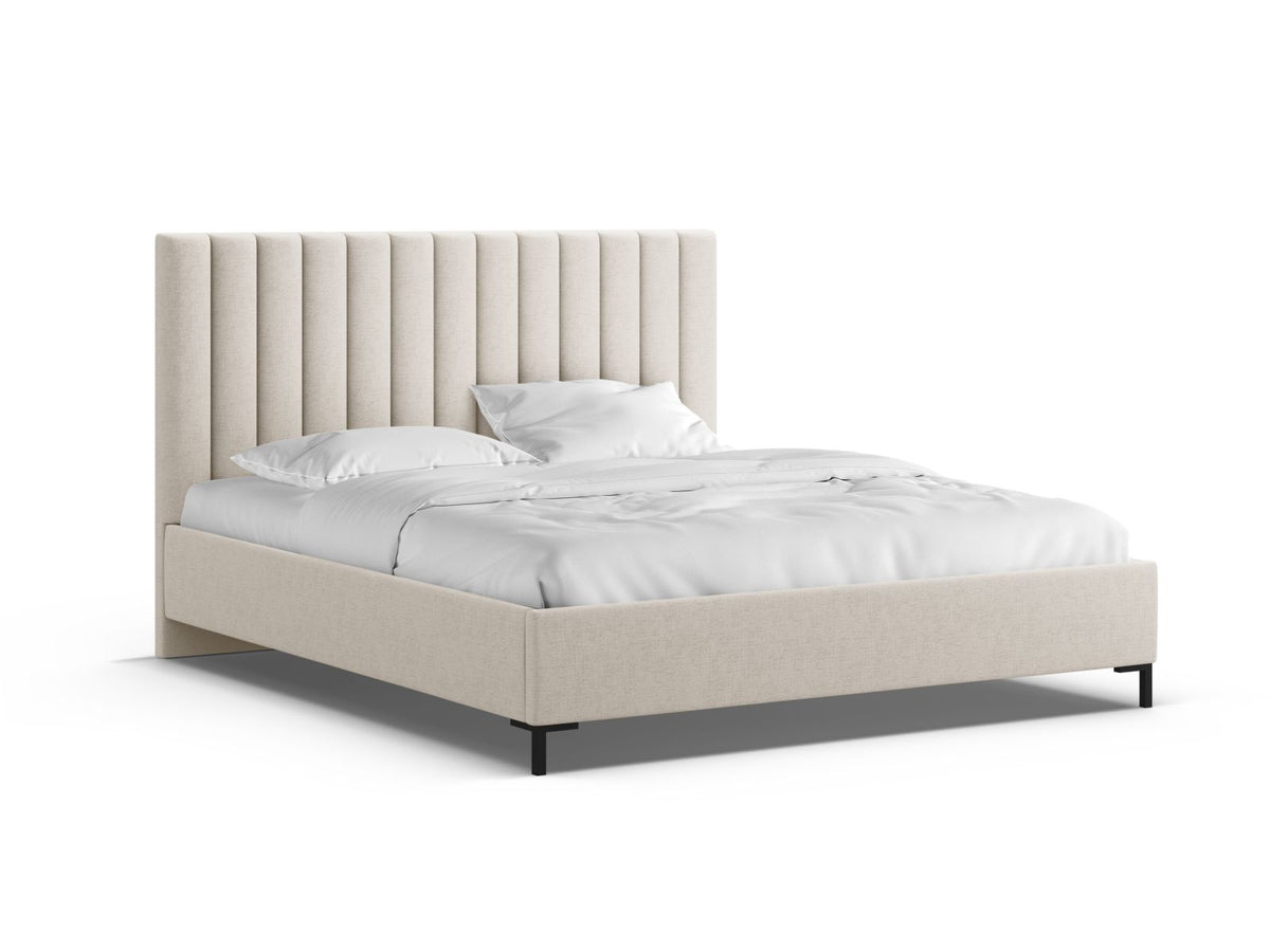Letto Contenitore con Testata Allison - Beige Chiaro 160x200
