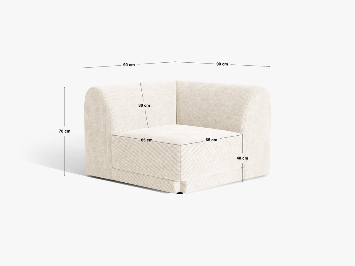 Modulo Angolare Miley, 1 Posto, 90x90x70