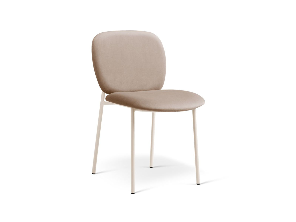 Sedia in Velluto, "Caroline", 1 Posto, 49x61x79 - Beige Mandorla