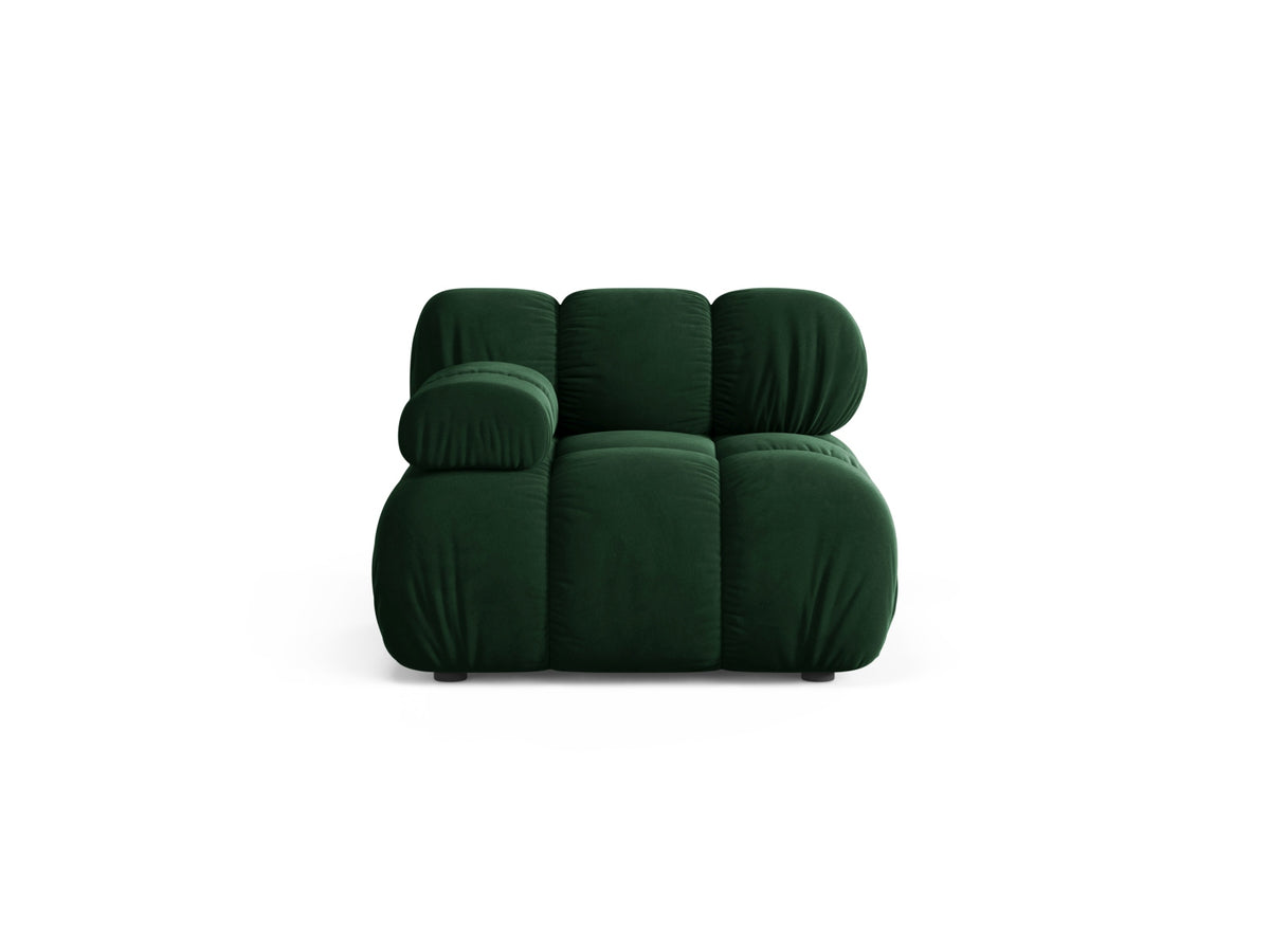 Modulo Sinistro in Velluto, "Bellis", 1 Posto, 94x94x70 - Verde Bottiglia