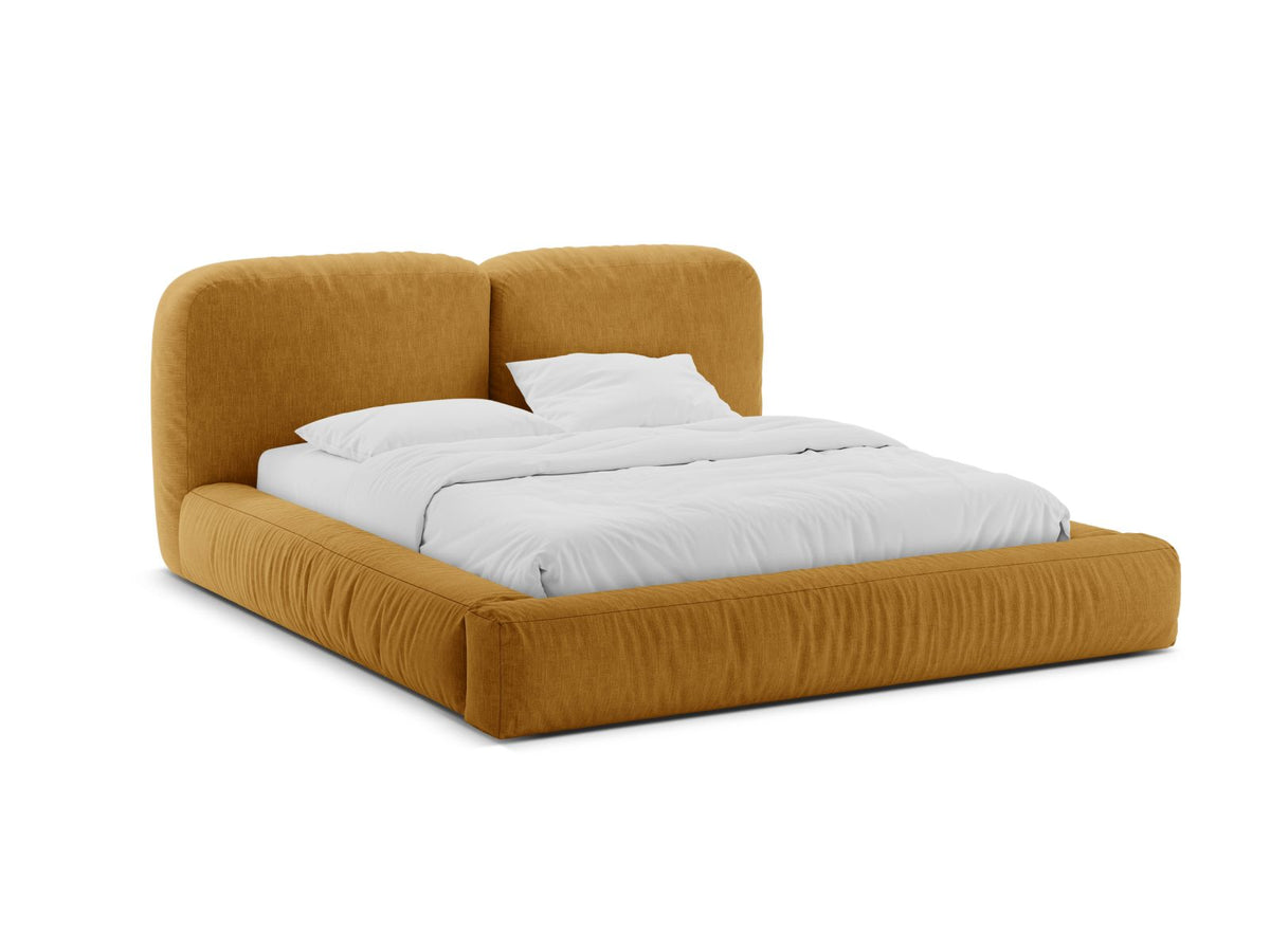 Letto con Contenitore e Testata, "Martina", 246x246x101 - Senape