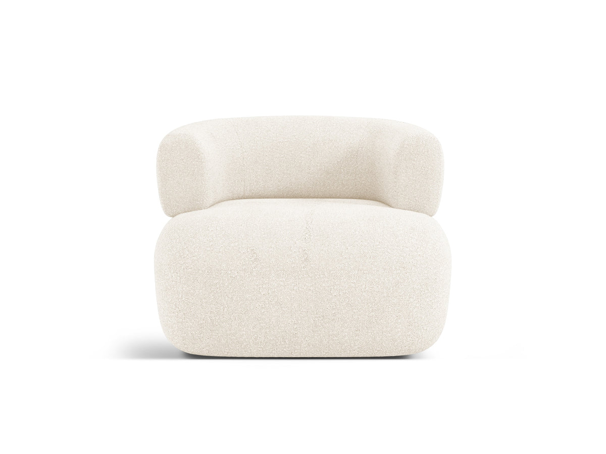 Poltrona in Bouclé, "Jenny", 1 Posto, 90x88x73 - Beige