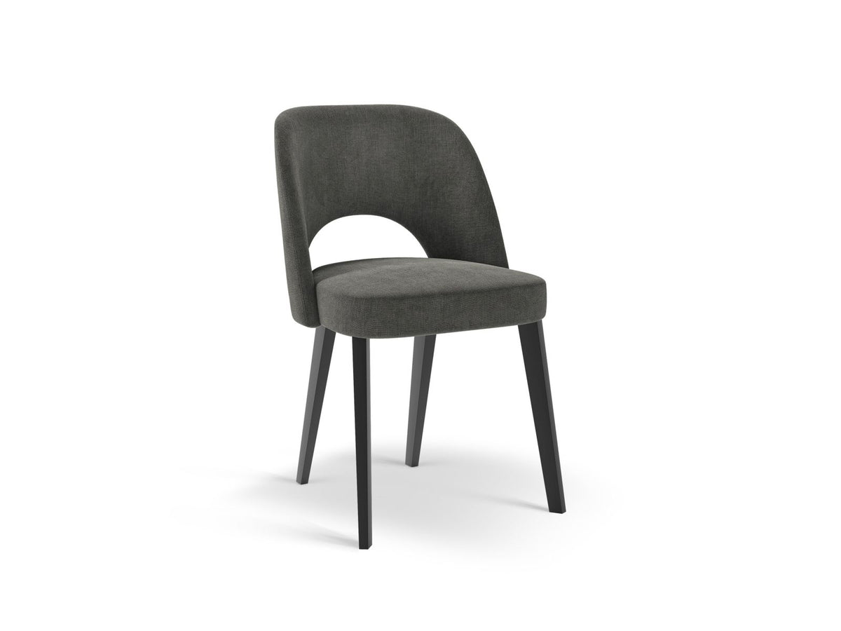 Sedia in Velluto, "Bowe", 1 Posto, 56x52x83 - Grigio Scuro