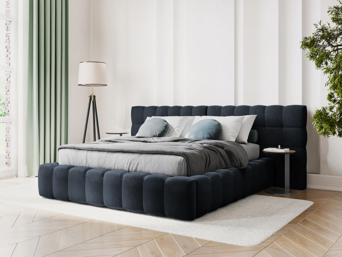 Letto contenitore con testiera doppia, "Mamaia", 230x200x100