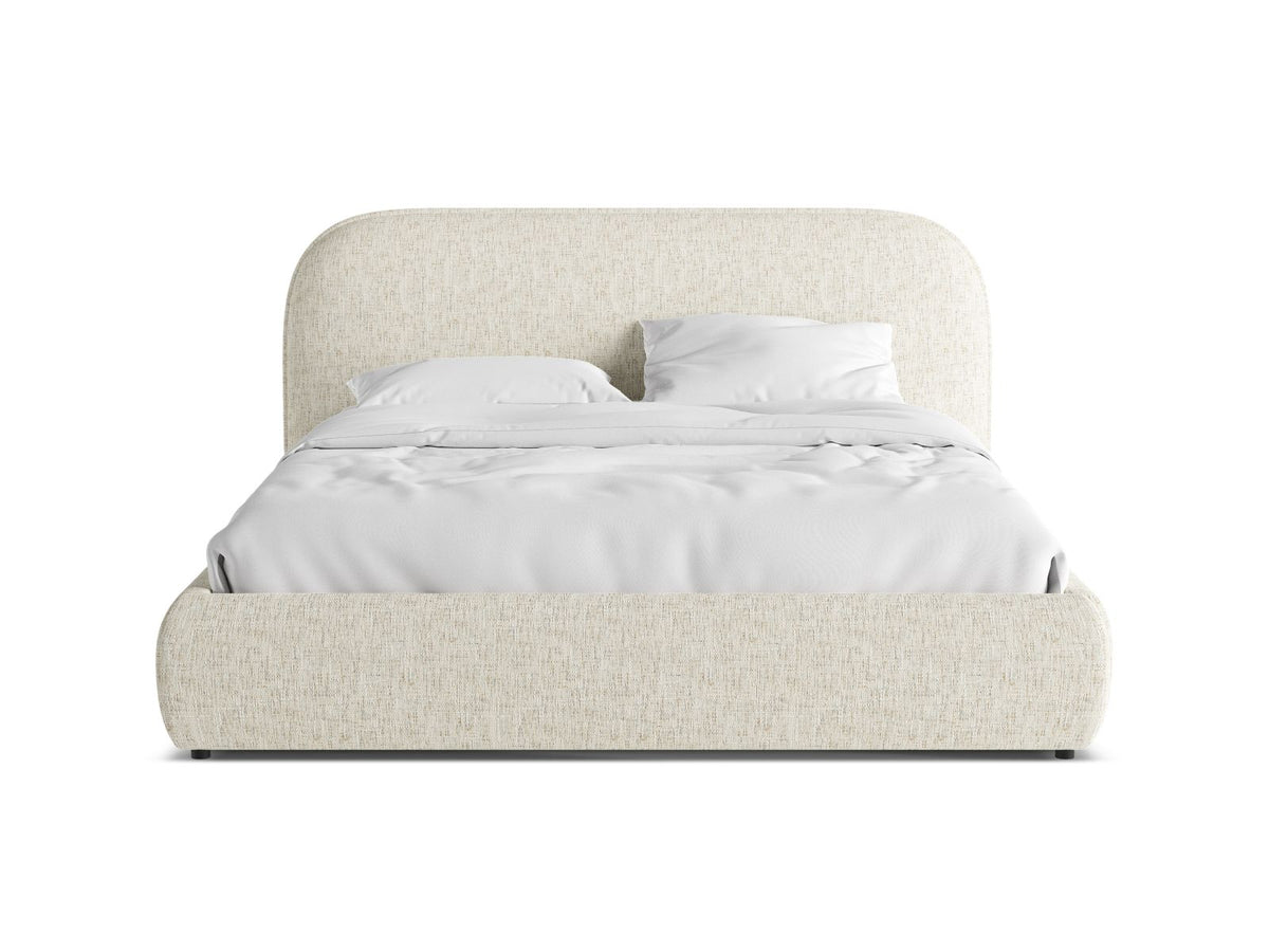 Letto Contenitore con Testata Murada - Grigio Beige Mélange 200x200