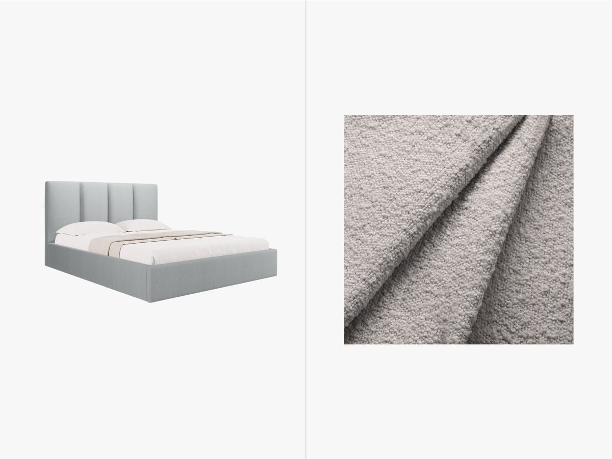 Letto Contenitore con Testata Pyla - Grigio Chiaro 180x200