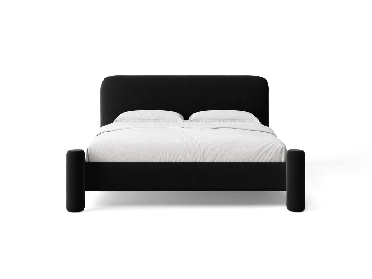 Letto con Testata Vera - Nero 180x200