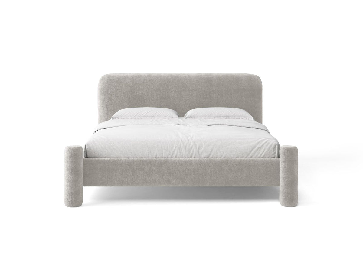 Letto con Testata Vera - Grigio Chiaro 160x200