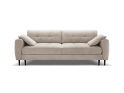Divano Letto con Contenitore in Velluto, "Bemy", 3 Posti, 242x110x92 - Beige