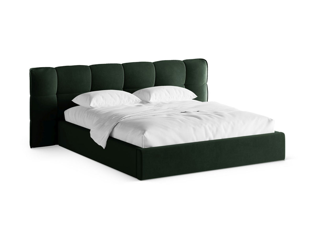 Letto Contenitore con Testata Eric Gambe plastica nera - Verde Bottiglia 200x200
