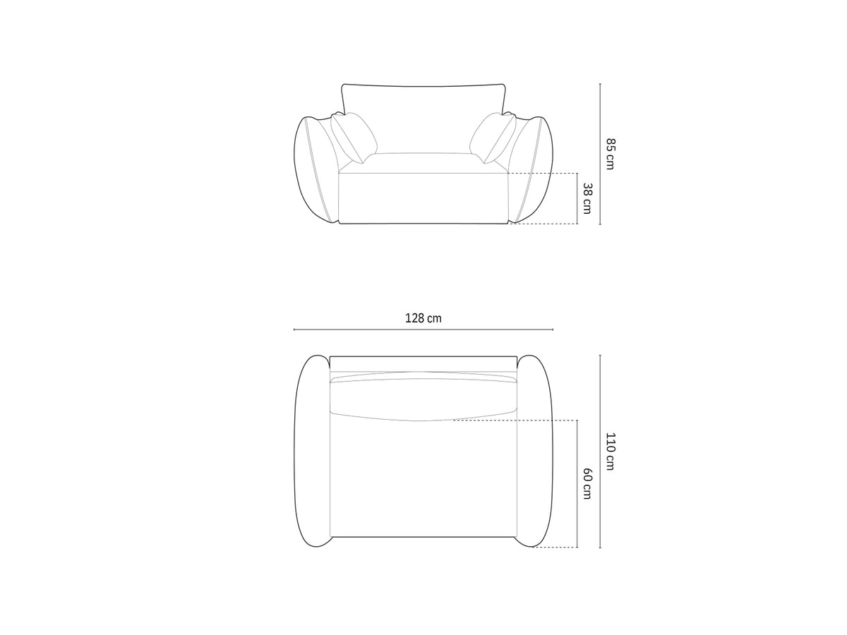 Poltrona Kaelle, 1 Posto, 110x128x85