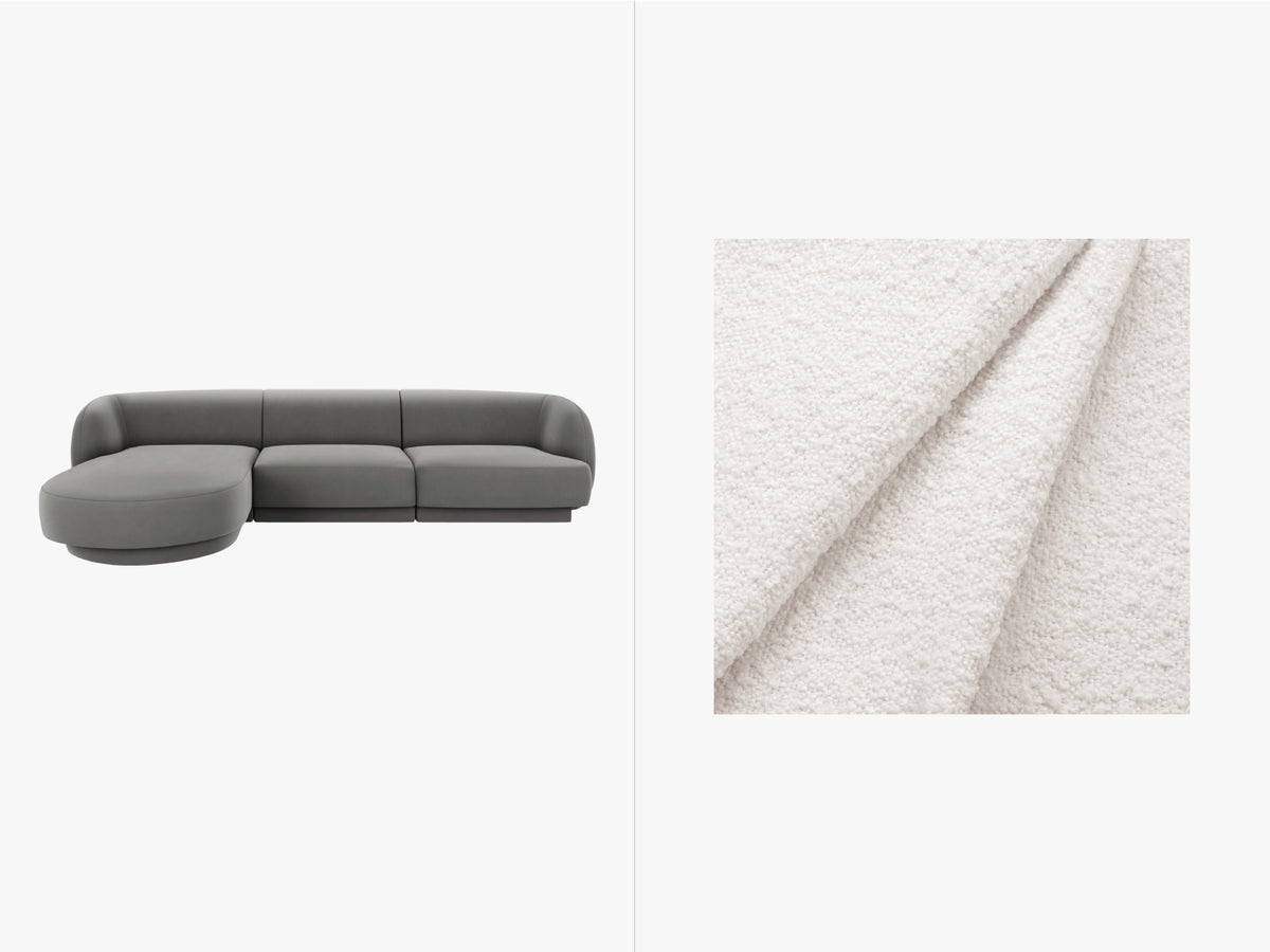 Divano Boucle, "Miley", 4 Posti, 255x156x70