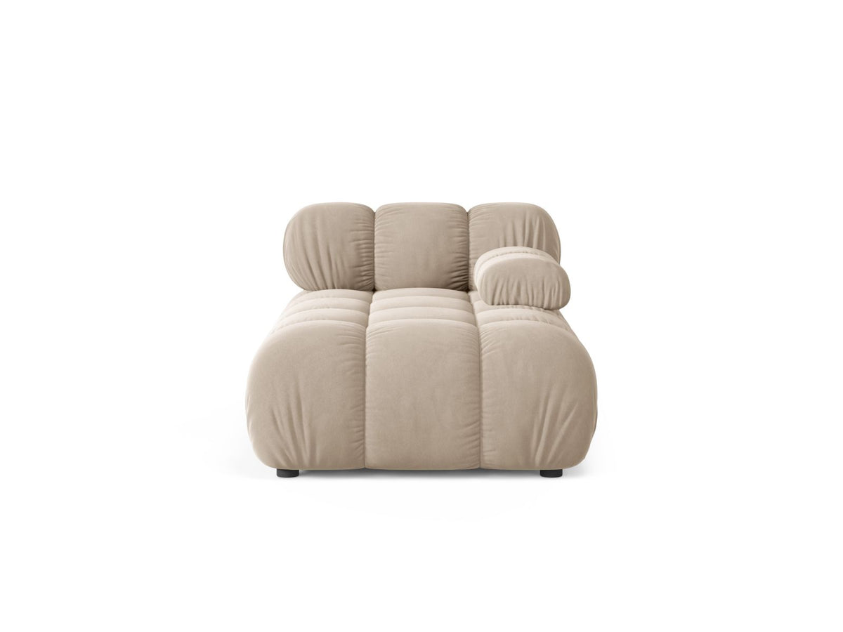 Chaise Longue Destra in Velluto, "Bellis", 1 Posto, 155x94x70 - Beige