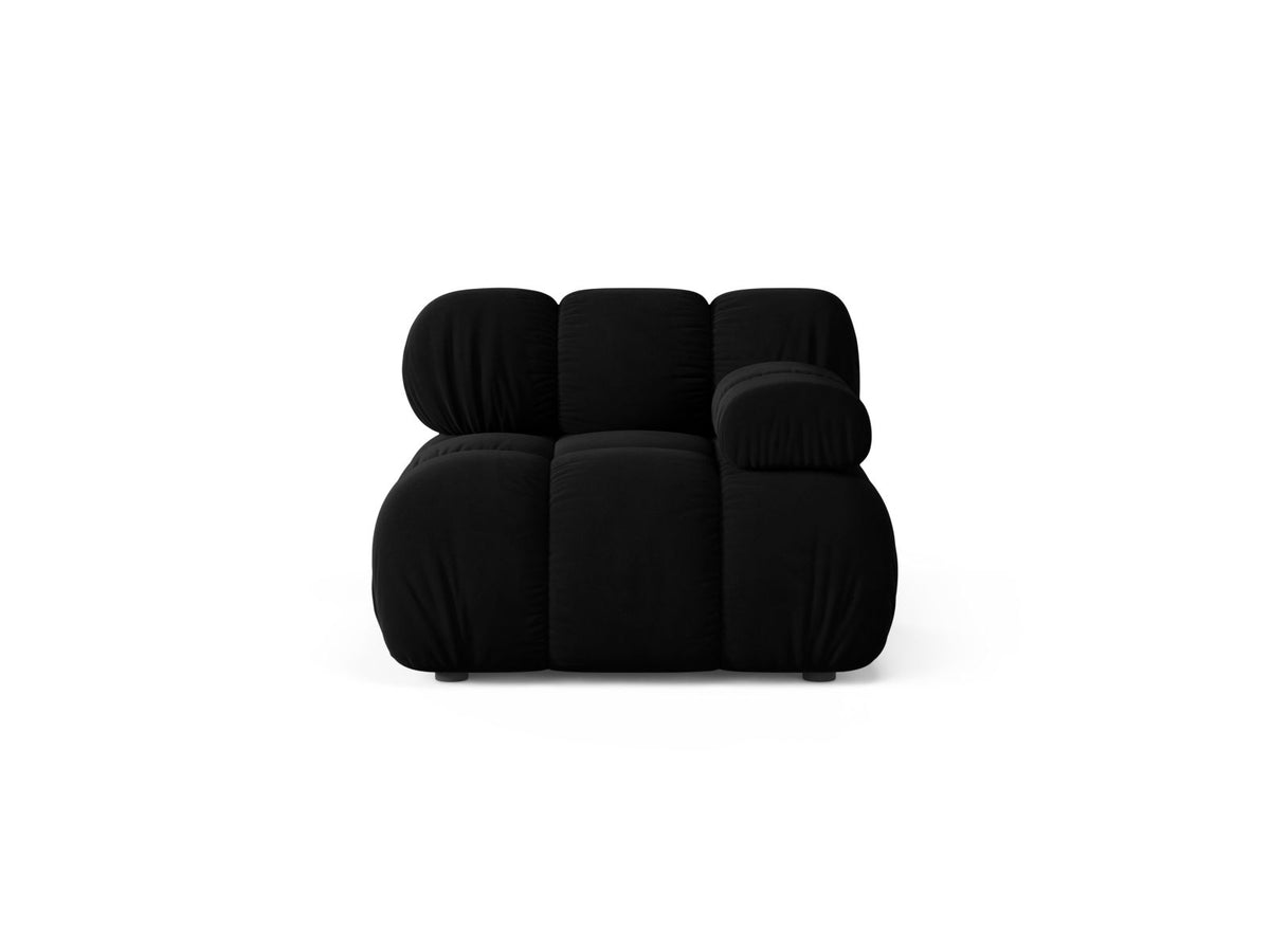 Modulo Destro in Velluto, "Bellis", 1 Posto, 94x94x70 - Nero